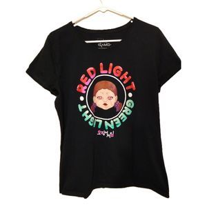 Squid Game Netflix unisex black XXL t-shirt Red light Green light.